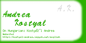 andrea kostyal business card